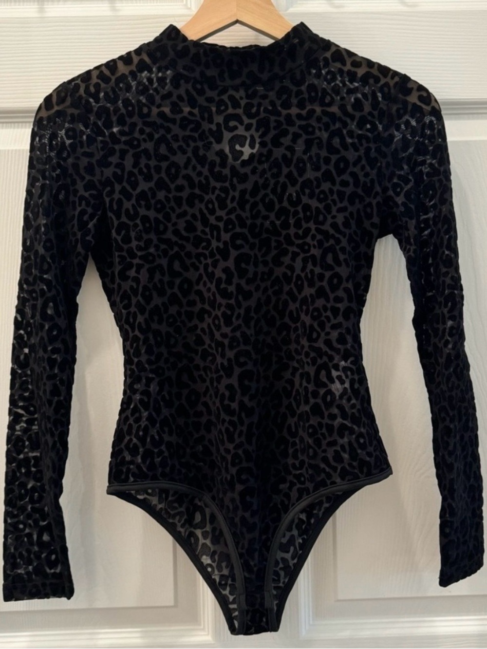 Black leopard bodysuit